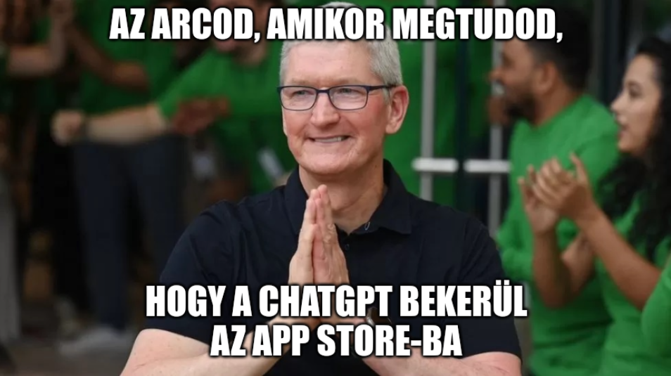 Tim Cook megtudja, hogy a ChatGPT bekerül az App Store-ba (illusztráció) Apple