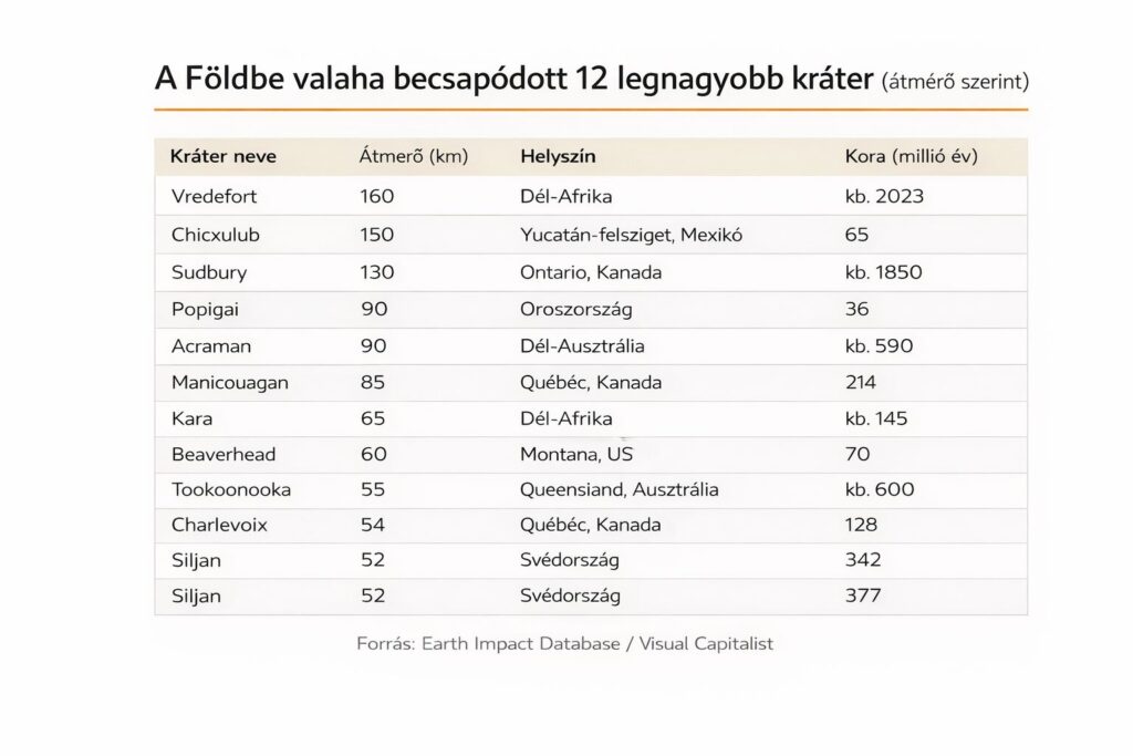 kráter, becsapódás